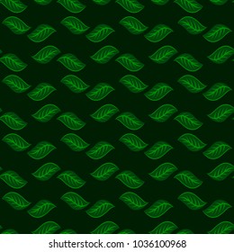 Seamless pattern with green leaves