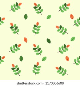 Seamless pattern with green leaves