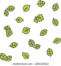 Seamless pattern with green leaves
