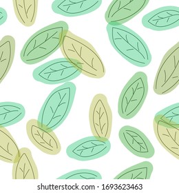 seamless pattern with green leaves