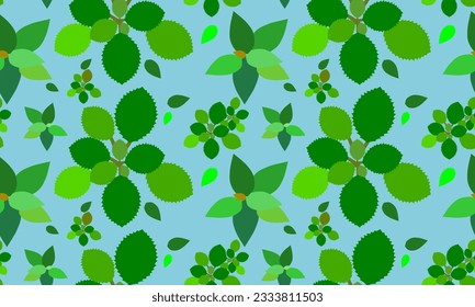 seamless pattern with green leaves