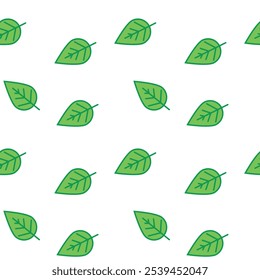 Seamless pattern of green leaves .