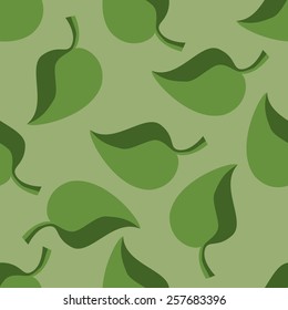 Seamless pattern with green leaves