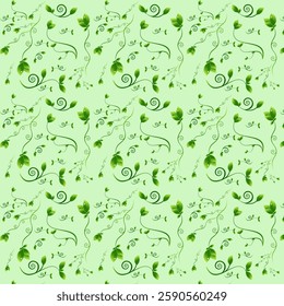 seamless pattern with green leaves