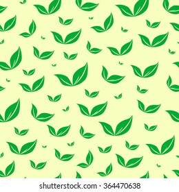 Seamless pattern. Green leaves.