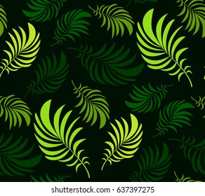 seamless  pattern of green leaves