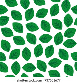 Seamless pattern with green leaves