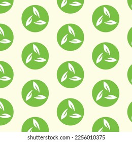 seamless pattern green leaves background