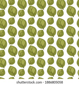 Seamless pattern of green leaves. Ffloral illustration for fabrics, greeting cards, wallpapers, gift wrapping paper, web page backgrounds