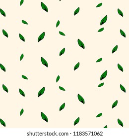 Seamless pattern green leaves. Flat vector template.