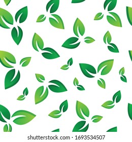seamless pattern with green leaves illustration