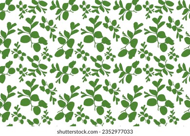 seamless pattern with green leaves, a green leafy pattern on a white background