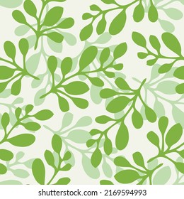 Seamless pattern green leaves. Nature theme, Design for background, wallpaper, wrapping, printing, fabric, apparel and all your creative projects  