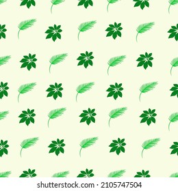 seamless pattern green leaves on a light background interesting beautiful pattern for decor, textiles