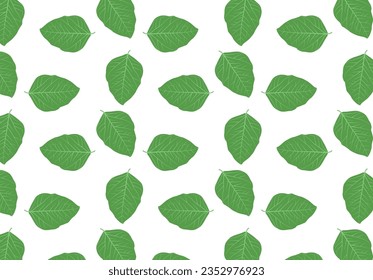 seamless pattern with green leaves, a pattern of green leaves on a white background, 