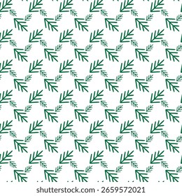 Seamless Pattern of Green Leaves on a White Background