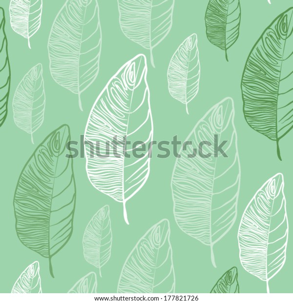 Seamless Pattern Green Leaves Pastel 스톡 벡터(로열티 프리) 177821726
