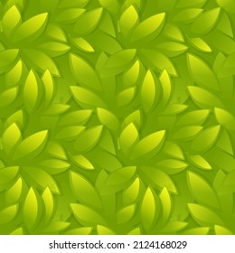 Seamless pattern green leaves, plant wallpaper for design.