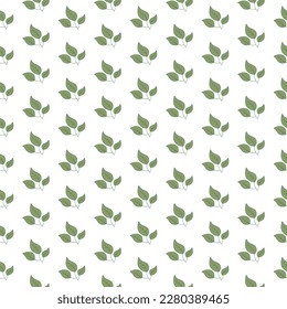 Seamless pattern of green leaves. Spring background