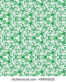 Seamless pattern with green leaves of trees on a white background. It can be use for web site design. Vector illustration