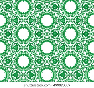 Seamless pattern with green leaves of trees on a white background. It can be use for web site design. Vector illustration