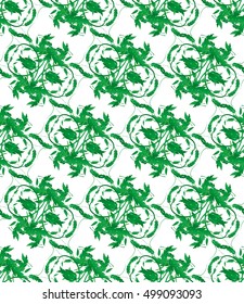Seamless pattern with green leaves of trees on a white background. It can be use for web site design. Vector illustration