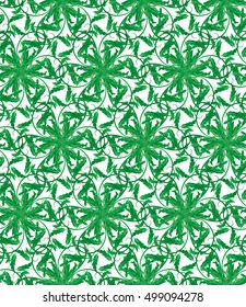 Seamless pattern with green leaves of trees on a white background. It can be use for web site design. Vector illustration