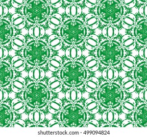 Seamless pattern with green leaves of trees on a white background. It can be use for web site design. Vector illustration