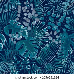 seamless pattern of green leaves. green tropical background in watercolor style. Vector natural, Botanical, elegant pattern.
save background design with forest green herbs, leaves, fern.