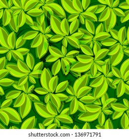 seamless pattern  green leaves vector