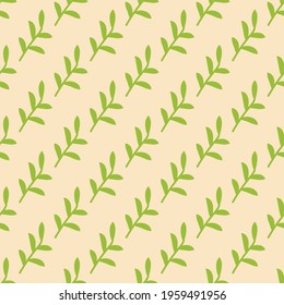 Seamless pattern green leaves. Vector illustration