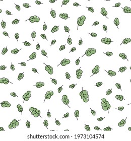 Seamless pattern with green leaves. Vector.