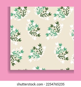Seamless pattern with green leaves, vector.