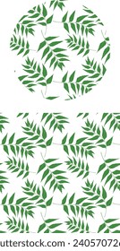 a seamless pattern with green leaves vector design with water color, repeated pattern, fabric print, textile design 