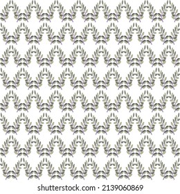 Seamless pattern with green leaves and white background. Fabric, wrapping design