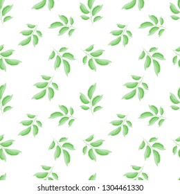 Seamless pattern green leaves.Vector illustration