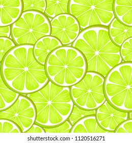 Seamless pattern with green lemon. Lime. Citrus background