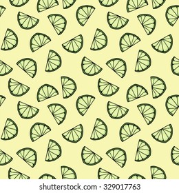 Seamless pattern, green lime, vector illustration