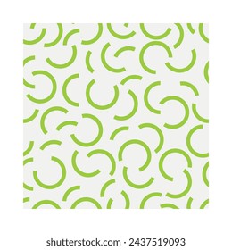 Seamless pattern with green lines doodle. Creative minimalist style art background for children or trendy design with basic shapes. Party confetti texture.