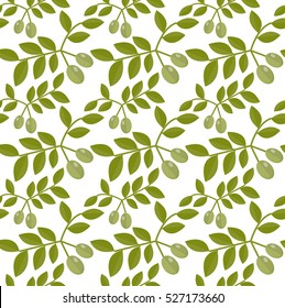 Patrón inoxidable aceitunas verdes, fondo inacabable de oliva, textura, papel pintado. Ilustración del vector