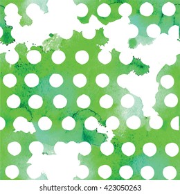 
Seamless pattern  with green peas . Seamless texture green watercolor paint and vector pattern .