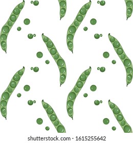 Seamless pattern with green peas. Vector texture. Kitchen textiles, backgrounds, wallpapers, napkins.