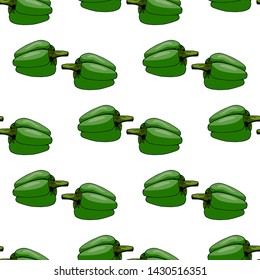 Seamless pattern with green peppers on white background for fabric, textile, clothes, tablecloth and other things. Vector image. 