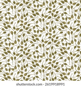 Seamless pattern Green Pickled Buds, Capers. This botanical design is perfect for culinary, food packaging, Mediterranean cuisine, herbal products, and natural health themes.
