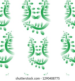 seamless pattern of green plants shape