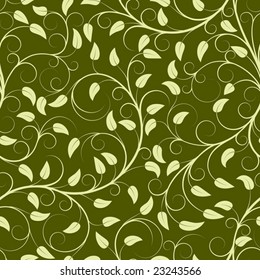 Seamless pattern from green plants(can be repeated and scaled in any size)