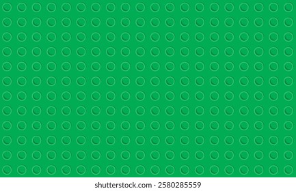 seamless pattern green plastic building blocks brick toy, vector illustration isolated on white background.