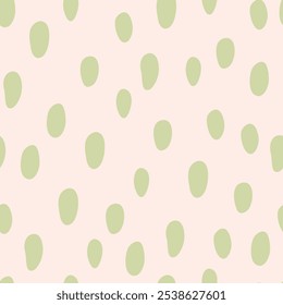 Seamless pattern with green polka dots. 