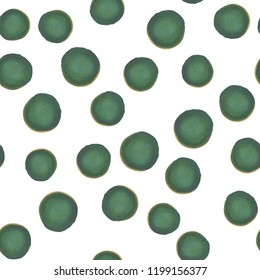 Seamless Pattern of green polka. Vector. For your design.