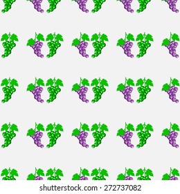 seamless pattern of green, purple grapes on a beautiful background